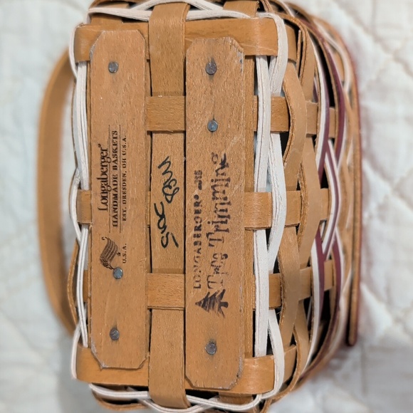 Longaberger Tree Trimming Yuletide Basket, Protector, Lid, Tie On - Picture 7 of 10